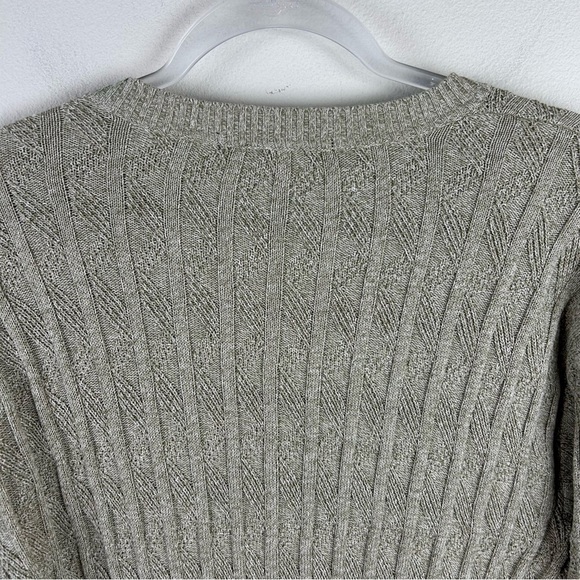 Peruvian Connection 100% Pima Cotton Long sleeve v-neck cable knit sweater M - Picture 12 of 12